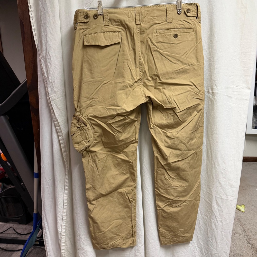 VTG Polo Ralph Lauren Mens Khaki Paratrooper Cargo Pants 36x30 Utility Trousers - Picture 9 of 14